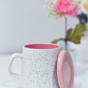 Sprinkal Ceramic Mug with Pink Lid